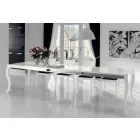 Tavolo Allungabile fino a 350cm in Legno Noce Tanganika Bianco Lucido, Leomas Viadurini