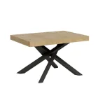 Tavolo Allungabile Fino a 440 cm in Ferro Antracite e Legno Made in Italy - Graffo Viadurini