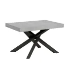 Tavolo Allungabile Fino a 440 cm in Ferro Antracite e Legno Made in Italy - Graffo Viadurini
