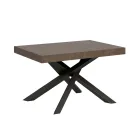 Tavolo Allungabile Fino a 440 cm in Ferro Antracite e Legno Made in Italy - Graffo Viadurini