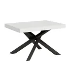 Tavolo Allungabile Fino a 440 cm in Ferro Antracite e Legno Made in Italy - Graffo Viadurini