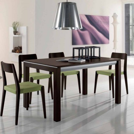 Tavolo Allungabile in Legno Frassino con Fasce Laterali Verniciato Grigio – Ketla Viadurini
