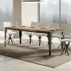 Tavolo Allungabile in Legno Nobilitato e Sottopiano in Ferro Antracite – Sassone Viadurini