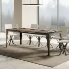 Tavolo Allungabile in Legno Nobilitato e Sottopiano in Ferro Antracite – Sassone Viadurini