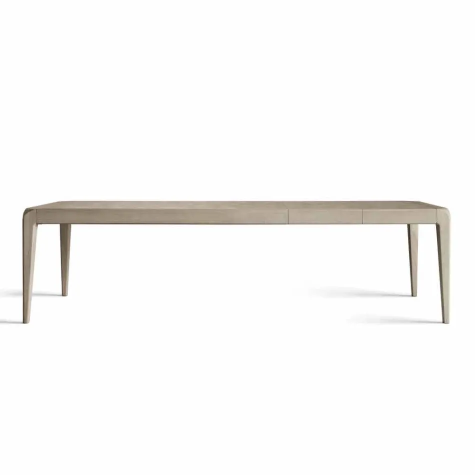 Tavolo allungabile in legno noce grigio naturale design moderno Matis Viadurini
