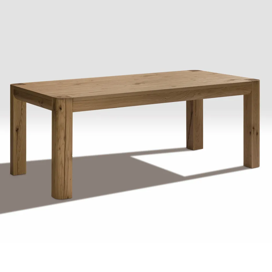 Tavolo Allungabile in Listellare e Gambe Quadrotto Made in Italy - Rillian Viadurini