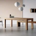 Tavolo Allungabile in Listellare e Gambe Quadrotto Made in Italy - Rillian Viadurini