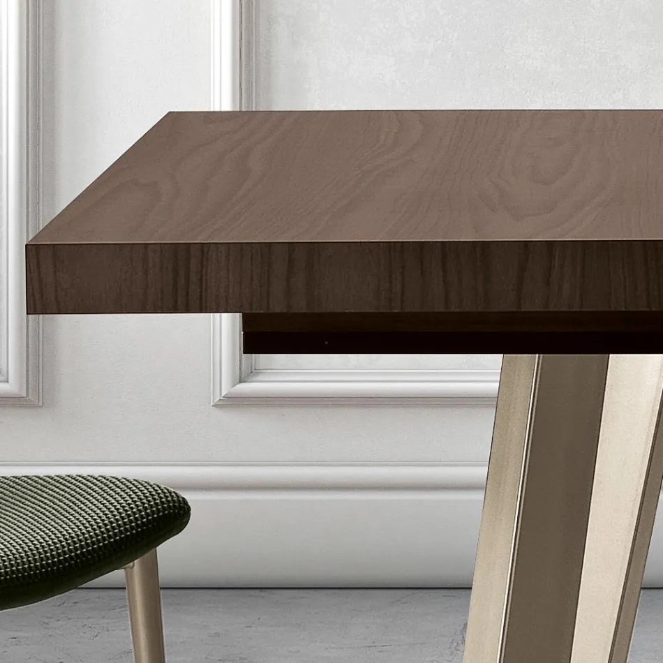 Tavolo Allungabile in Melaminico di 2 Diverse Finiture Made in Italy - Tecna Viadurini