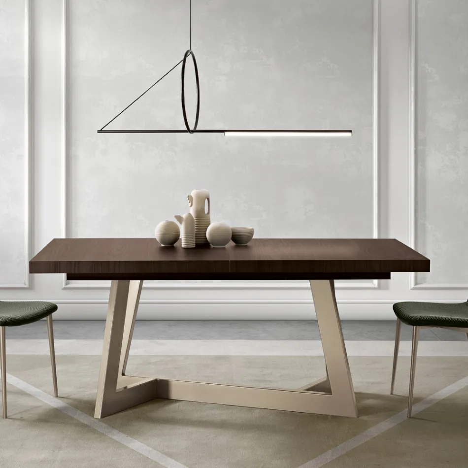 Tavolo Allungabile in Melaminico di 2 Diverse Finiture Made in Italy - Tecna Viadurini