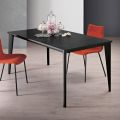 Tavolo Allungabile in Melaminico Finitura Marmo Nero Made in Italy - Ariel
