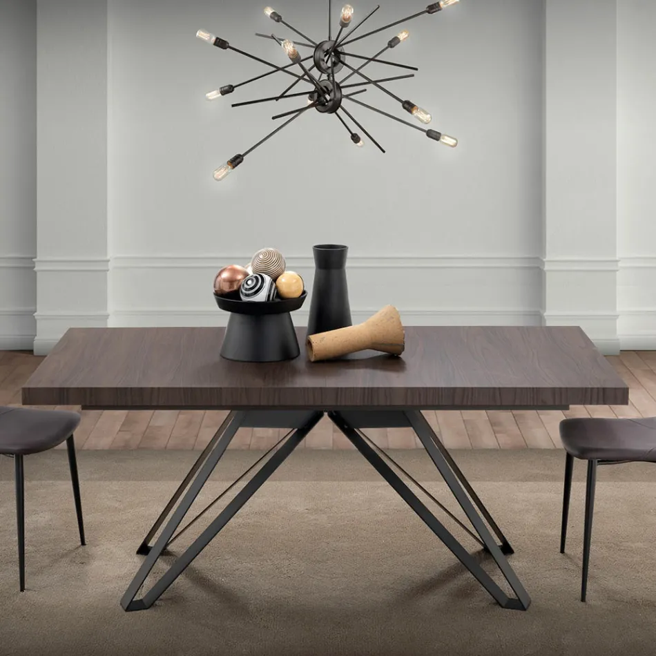Tavolo Allungabile in Metallo e Melaminico Folding Made in Italy - Meluso Viadurini