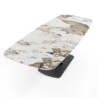 Tavolo Allungabile in Metallo e Piano in Ceramica Finitura Marmo Onice - Marche Viadurini