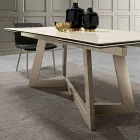 Tavolo Allungabile in Vetroceramica di 3 Diverse Finiture Made in Italy - Tecna Viadurini