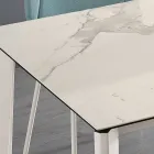 Tavolo Allungabile in Vetroceramica e Base in Metallo di Diverse Finiture - Ariel Viadurini