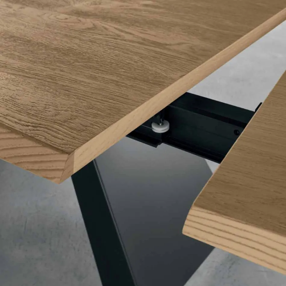 Tavolo Allungabile Lateralmente in Rovere Made in Italy -  Zerba Viadurini