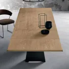 Tavolo Allungabile Lateralmente in Rovere Made in Italy -  Zerba Viadurini