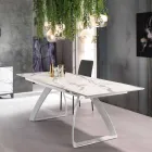 Tavolo allungabile moderno con gambe in metallo, Villongo Viadurini