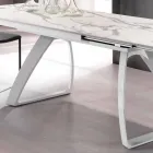 Tavolo allungabile moderno con gambe in metallo, Villongo Viadurini
