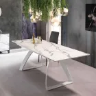 Tavolo allungabile moderno con gambe in metallo, Villongo Viadurini