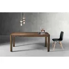 Tavolo allungabile moderno con gambe trapezio in legno frassino Parre Viadurini