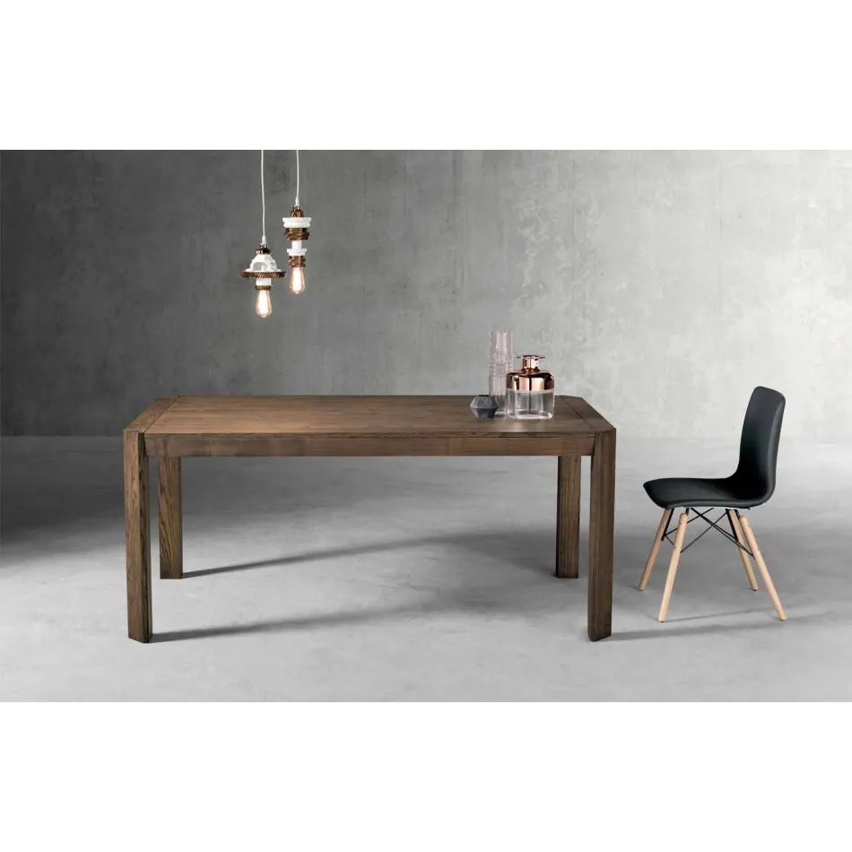 Tavolo allungabile moderno con gambe trapezio in legno frassino Parre Viadurini