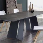 Tavolo allungabile moderno con piano in gres fatto in Italia, Erve Viadurini