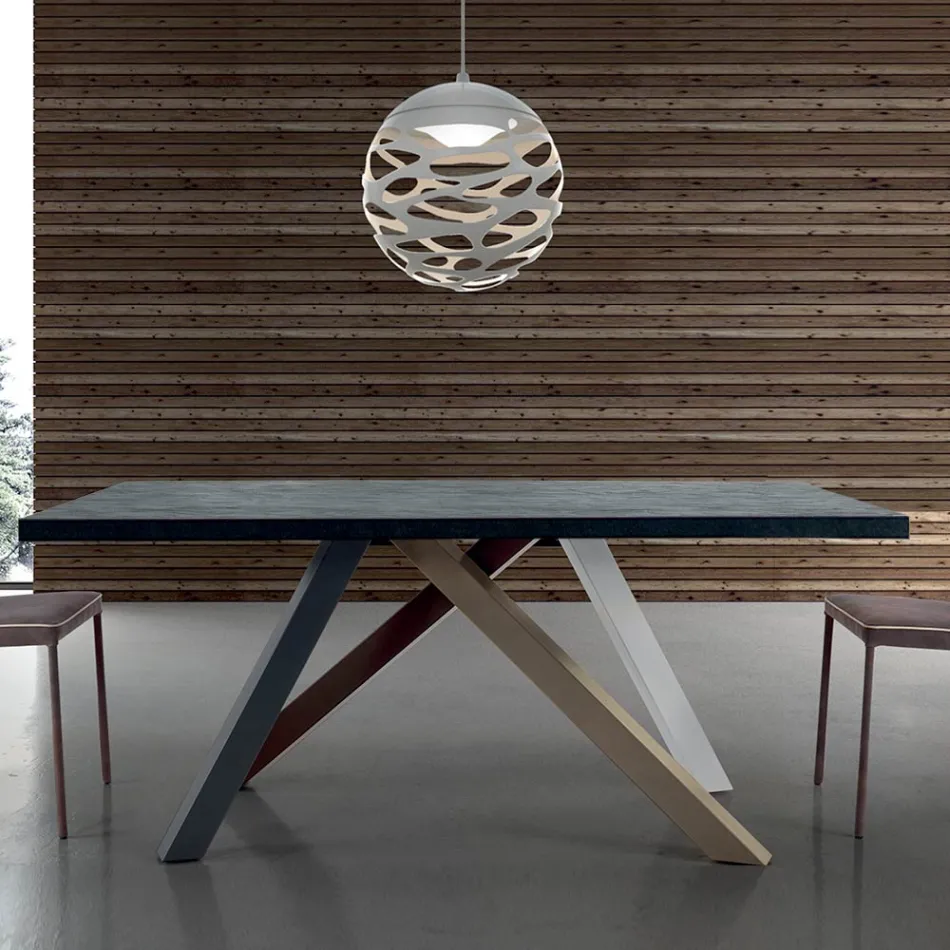Tavolo Allungabile Moderno con Piano in Legno Laminato Made in Italy – Settimmio Viadurini