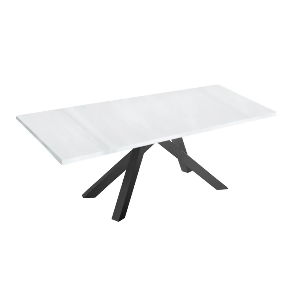 Tavolo Allungabile Moderno con Piano in Legno Laminato Made in Italy – Settimmio Viadurini