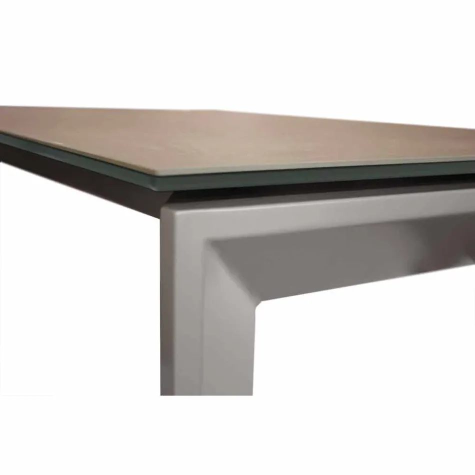Tavolo allungabile moderno con piano in vetro ceramica Filadelfia Viadurini