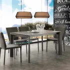 Tavolo allungabile moderno con piano in vetro ceramica Filadelfia Viadurini