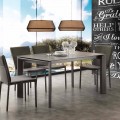 Tavolo allungabile moderno con piano in vetro ceramica Filadelfia