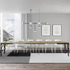 Tavolo Allungabile Moderno in Legno Nobilitato e Sottopiano in Ferro – Marella Viadurini