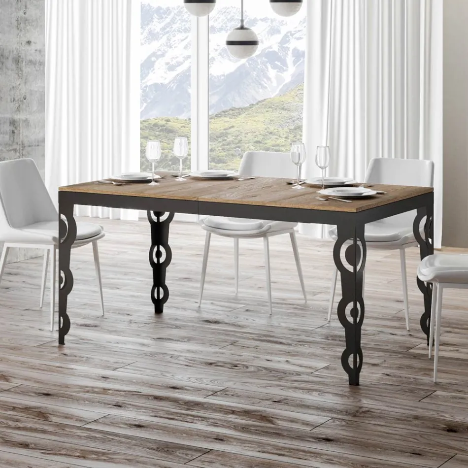 Tavolo Allungabile Moderno in Legno Nobilitato e Sottopiano in Ferro – Marella Viadurini
