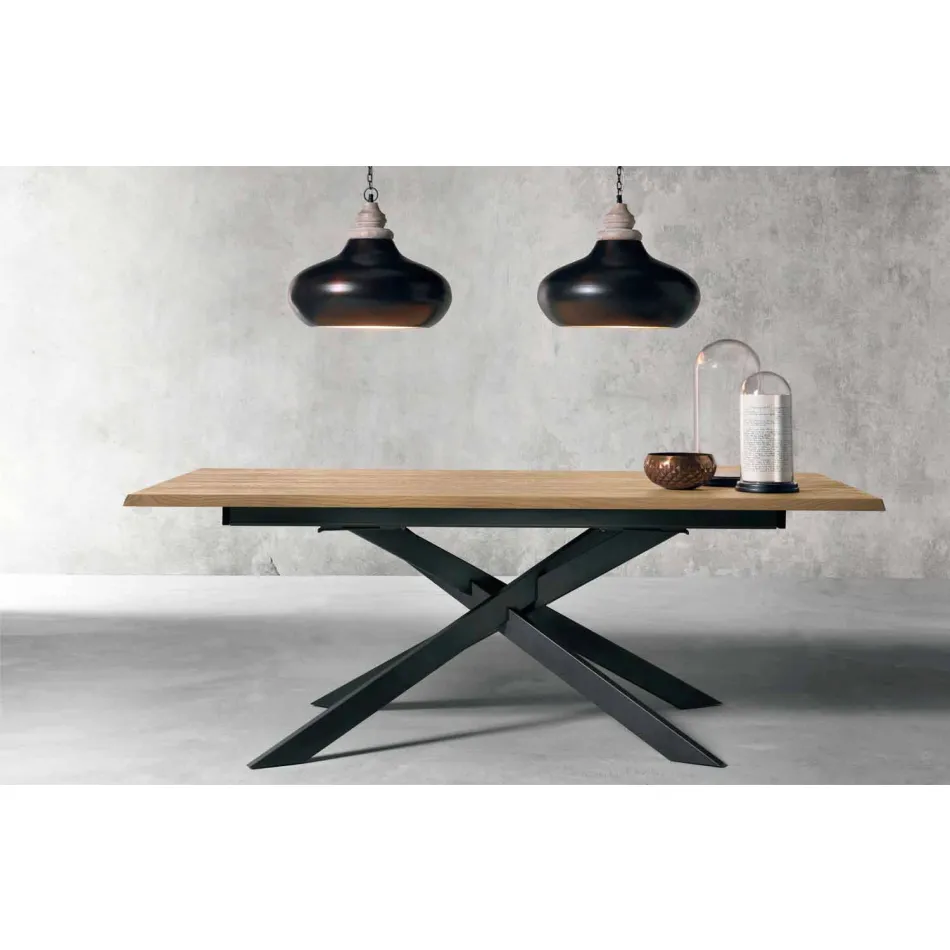 Tavolo Allungabile Moderno in Legno Rovere Made in Italy - Oncino Viadurini