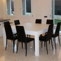 Tavolo allungabile moderno in legno rovere massellato,160x160cm, Jacob