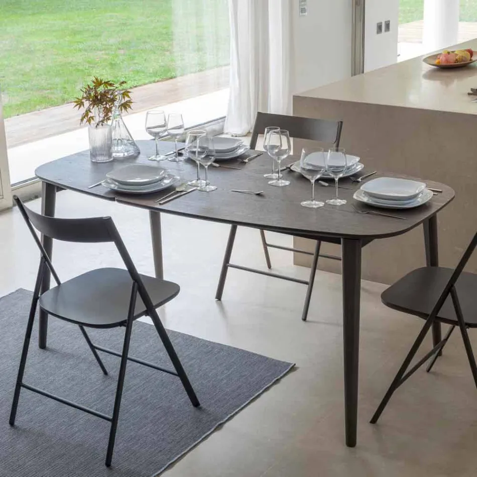 Tavolo Allungabile Pranzo in Legno Impiallacciato fino a 170 cm - Nutello Viadurini