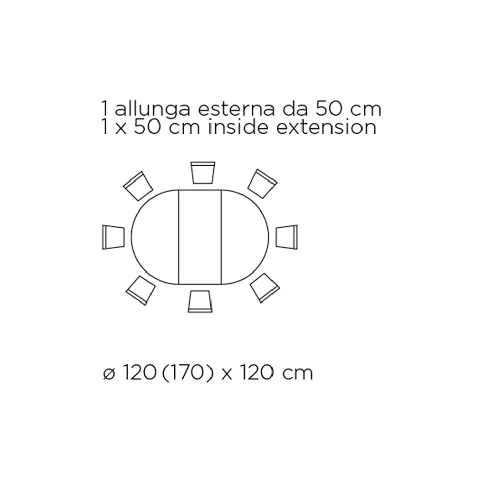 Tavolo Allungabile Rotondo da Soggiorno in Laminato Made in Italy - Dollars Viadurini