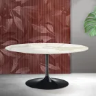 Tavolo Allungabile Tulip Saarinen H 74 cm in Ceramica Florim Calacatta Gold Opaco - Scarlet Viadurini