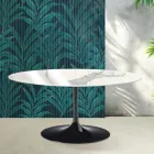 Tavolo Allungabile Tulip Saarinen H 74 cm in Ceramica Florim Statuario Lucido - Scarlet Viadurini