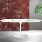 Tavolo Allungabile Tulip Saarinen H 74 cm in Ceramica Florim Statuario Opaco - Scarlet Viadurini