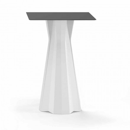 Tavolo Alto con Piano in Hpl e Base in Polietilene Made in Italy - Tinuccia Viadurini