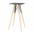 Tavolo Alto da Bar Design Quadrato in Legno e Hpl, 4 Pezzi - Faz Wood by Vondom Viadurini