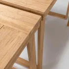 Tavolo Alto da Bar Realizzato in Teak Naturale Spazzolato - Sponda Viadurini