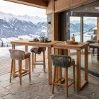 Tavolo Alto da Bar Realizzato in Teak Naturale Spazzolato - Sponda Viadurini