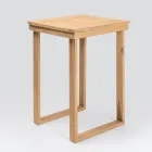 Tavolo Alto da Bar Realizzato in Teak Naturale Spazzolato - Sponda Viadurini