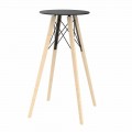 Tavolo Alto da Bar Rotondo Design in Legno e Hpl, 4 Pezzi - Faz Wood by Vondom