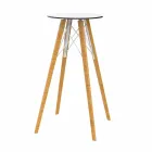 Tavolo Alto da Bar Rotondo Design in Legno e Hpl, 4 Pezzi - Faz Wood by Vondom Viadurini