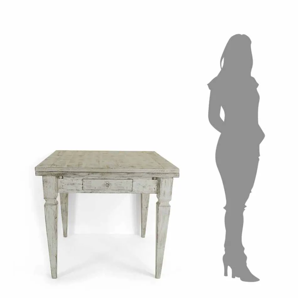 Tavolo Artigianale Allungabile Fino a 170 cm in Legno Made in Italy - Marsiglia Viadurini