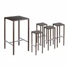 Tavolo Bar con 4 Sgabelli per Esterno in Metallo Verniciato Made in Italy - Fada Viadurini