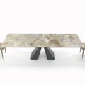 Tavolo con Allunghe Integrate e Base in Acciaio Visone Made in Italy - Dalmata